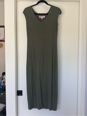 PHILOSOPHY FRESH THYME MAXI KNIT V-NECK DRESS SIZE XS